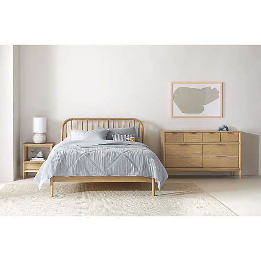 Bodie Natural Oak Wood Kids Nightstand with Drawer