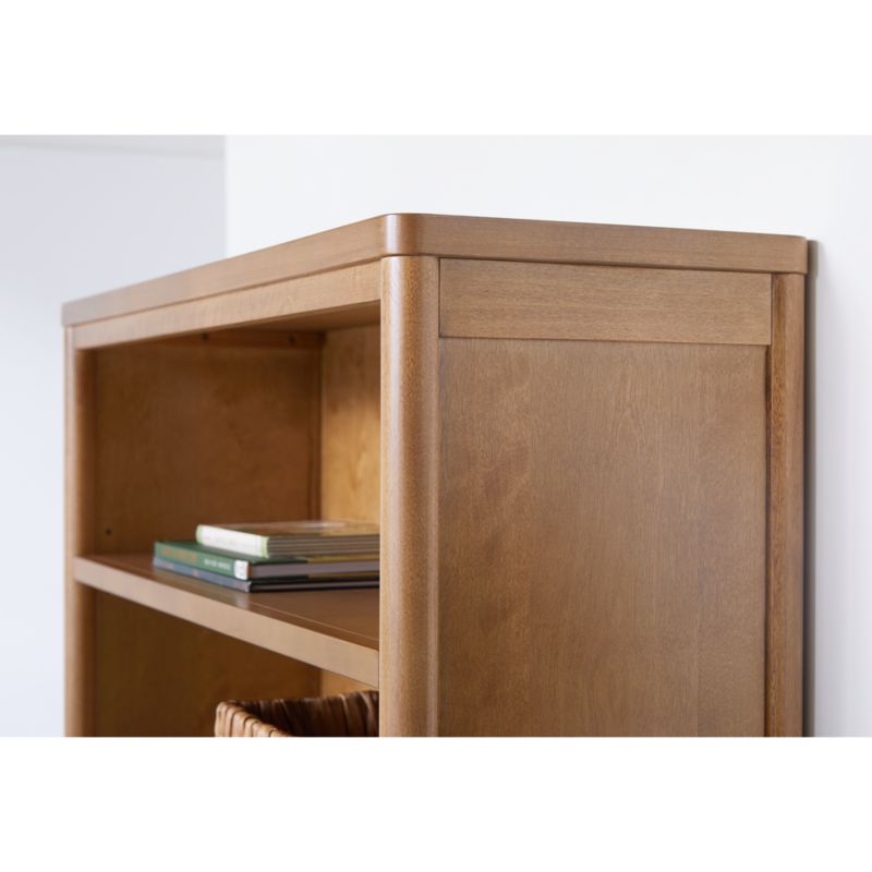 Hampshire Small Natural Brown Wood 2-Shelf Kids Bookcase