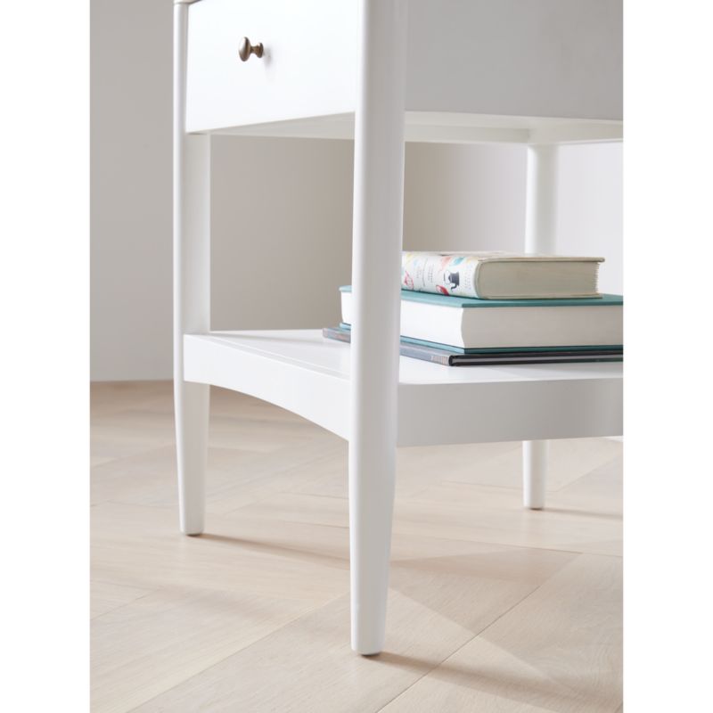 Hampshire White Wood Kids Nightstand with Drawer