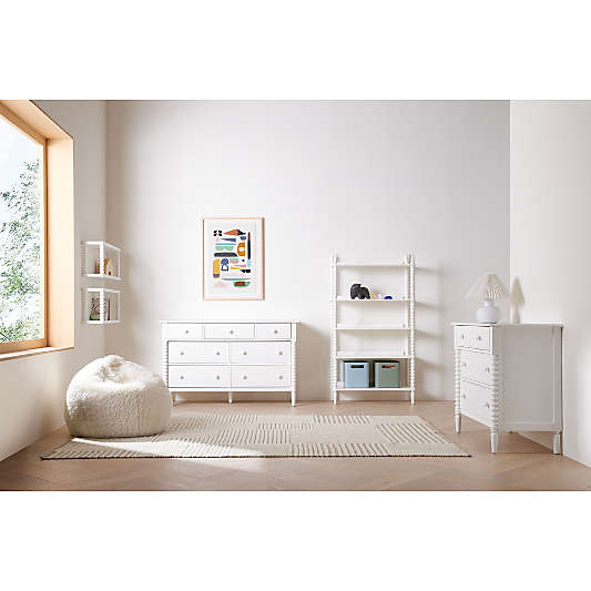 Jenny Lind White Wood Narrow 4-Drawer Kids Dresser