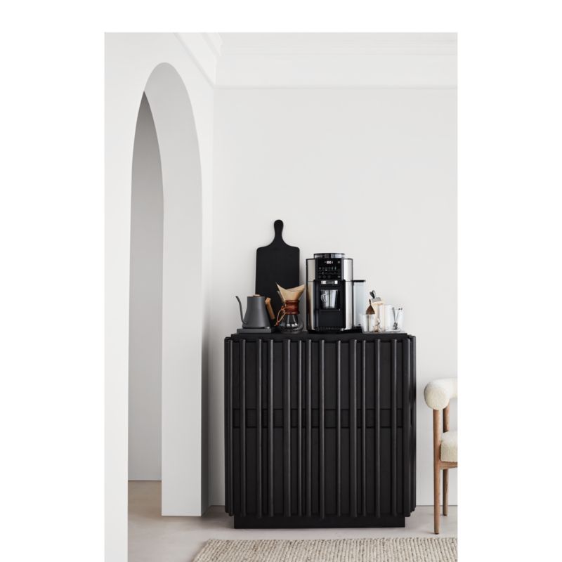 Bardi Ebonized Ash Wood Storage Entryway Cabinet
