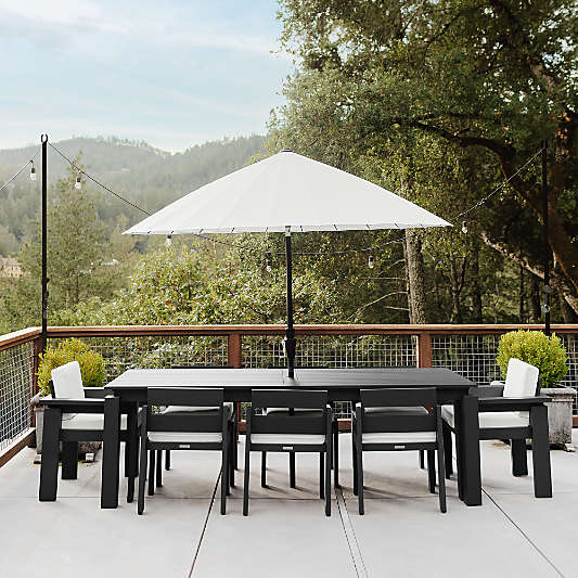 Walker Metal Outdoor Dining Armchair with Canvas Charcoal Sunbrella ® Cushions