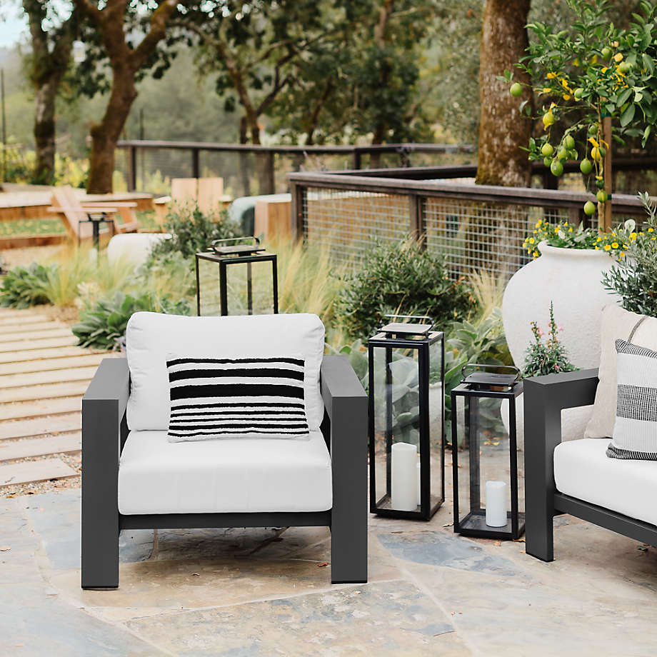 Black outdoor lumbar pillow top