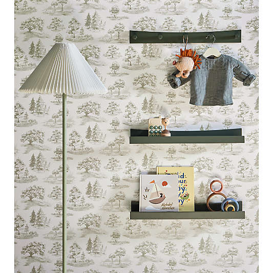 Hampshire Olive Green Wood Kids Book Ledge Shelf