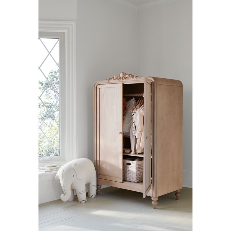 Lennox Carved Natural Wood Kids Armoire by Leanne Ford - image 3 of 10