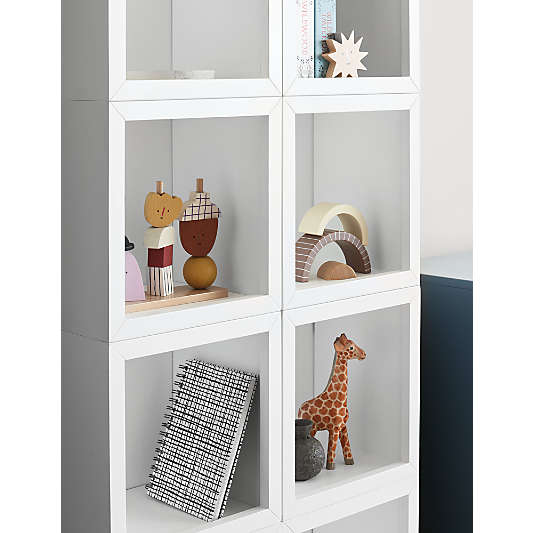 Ever Simple 12" White Wood Floating Cube Shelf