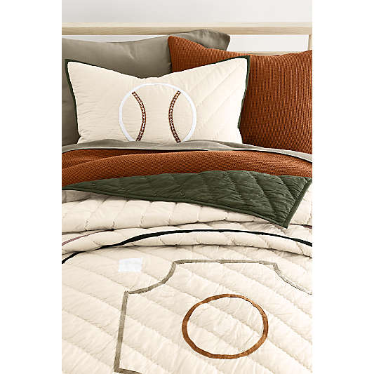 Scoop Terracotta Waffle Weave Organic Cotton Kids Pillow Sham