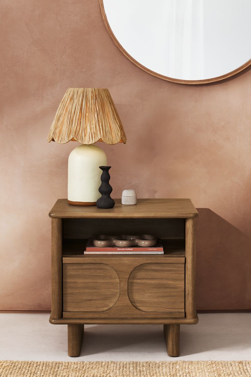 Wes Wood Nightstand with Drawer