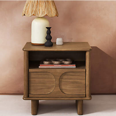 Wes Wood Nightstand with Drawer