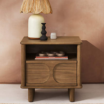 Wes Wood Nightstand with Drawer
