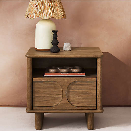 Wes Wood Nightstand with Drawer
