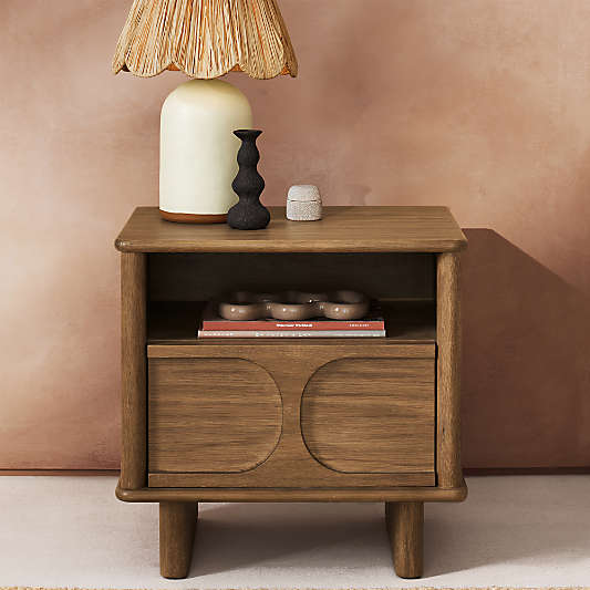 Wes Wood Nightstand with Drawer