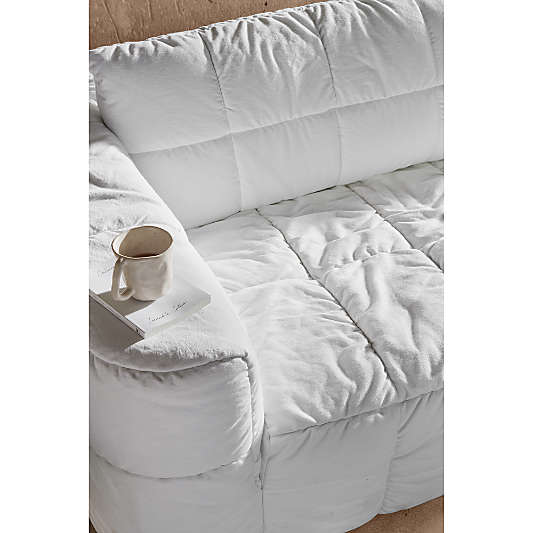 Mellow Slipcovered Swivel Accent Chair by Leanne Ford