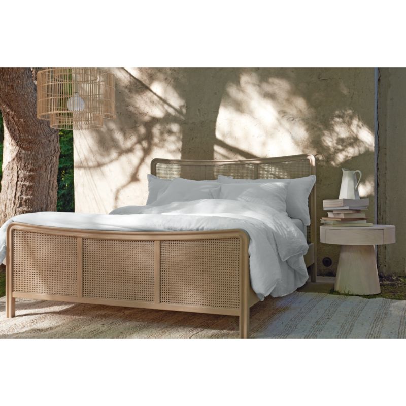 Fields Cane and White Oak Wood Queen Bed by Leanne Ford - image 2 of 8