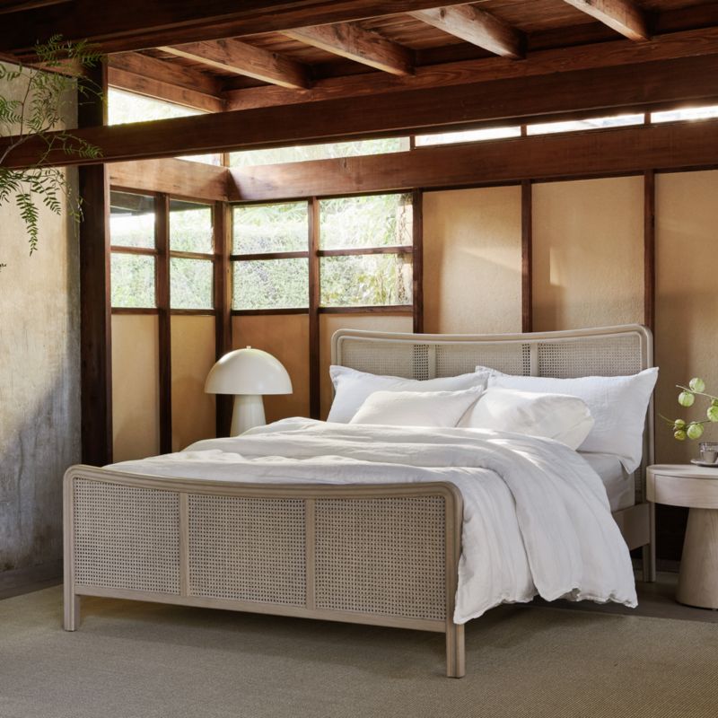 Viewing product image Fields Cane and White Oak Wood King Bed by Leanne Ford - image 1 of 7