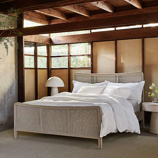 Fields Cane and White Oak Wood Bed by Leanne Ford