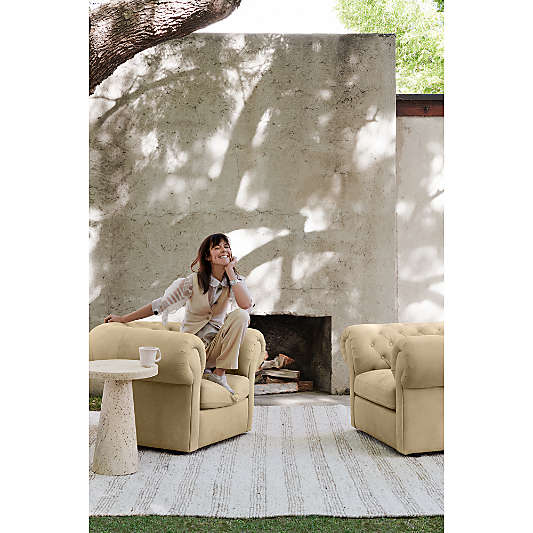 Gig Grande Leather Chesterfield Sofa 105" by Leanne Ford