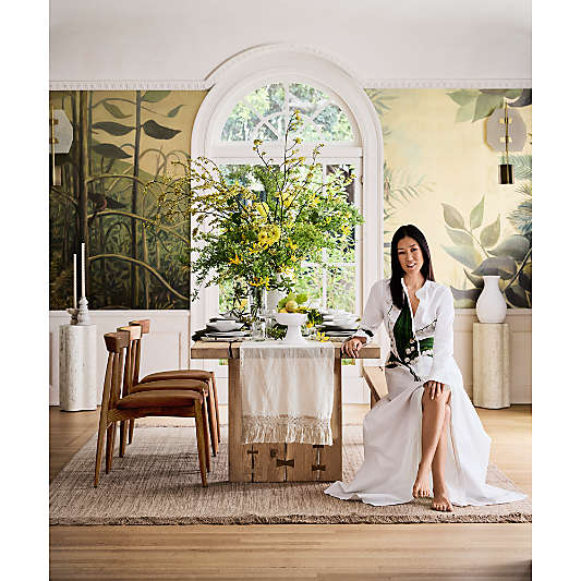 Papillon 88" Oak Wood Dining Table by Laura Kim