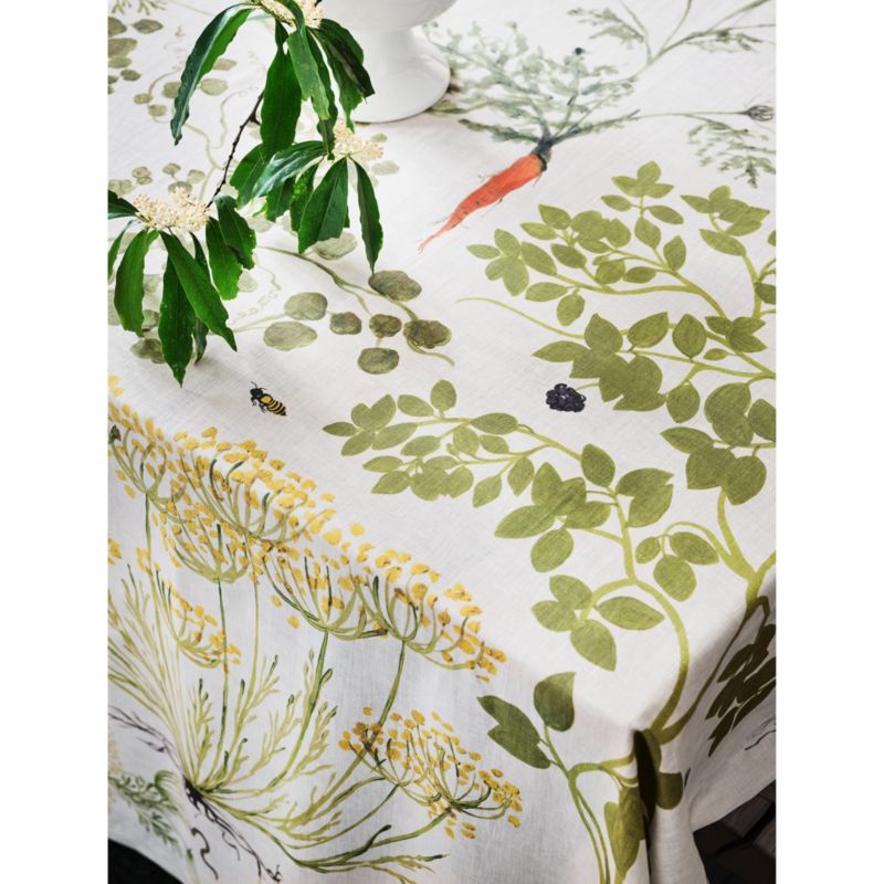 Laura's Garden Bouquet 60" x 120" EUROPEAN FLAX ™-Certified Linen Tablecloth by Laura Kim - image 1 of 5