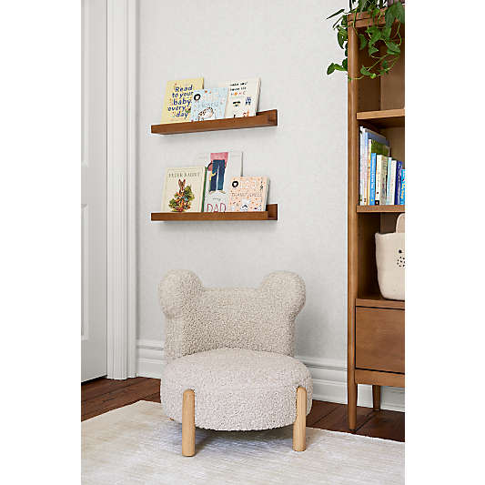 Hampshire Natural Brown Wood Kids Book Ledge Shelf