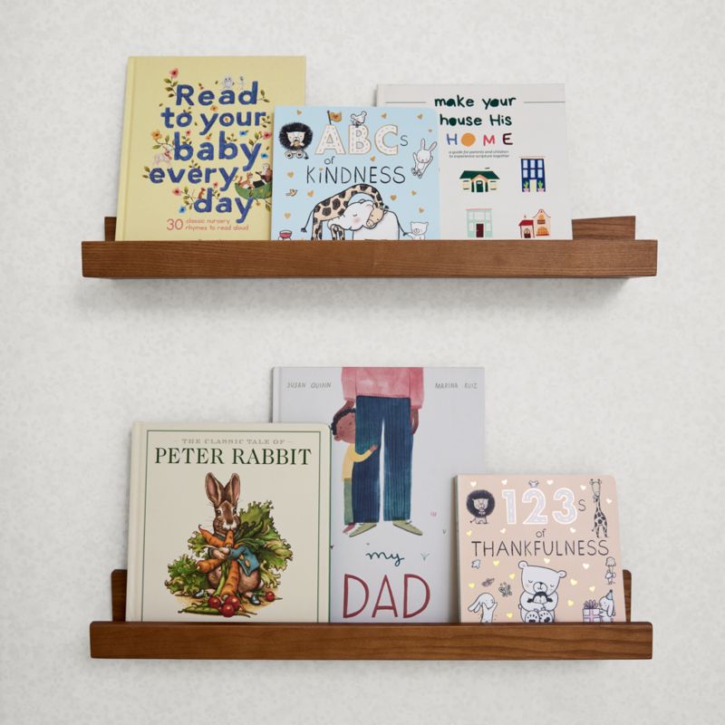 Hampshire Natural Brown Wood Kids Book Ledge Shelf - image 2 of 8