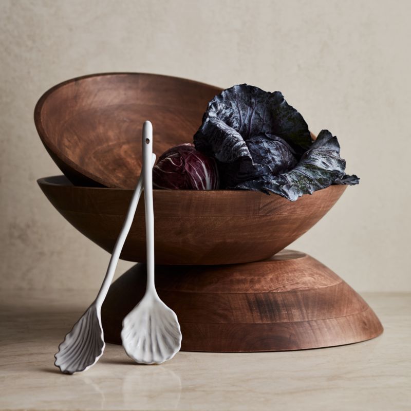 17" Vintage-Inspired Wooden Serving Bowl by Laura Kim