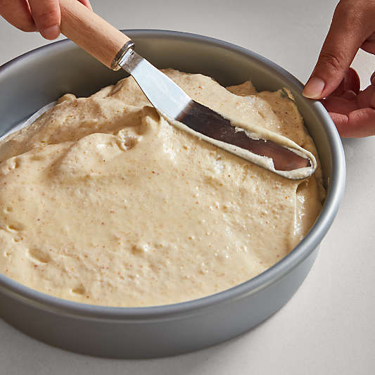 Crate & Barrel Silver 9" Round Silicone Nonstick Cake Pan