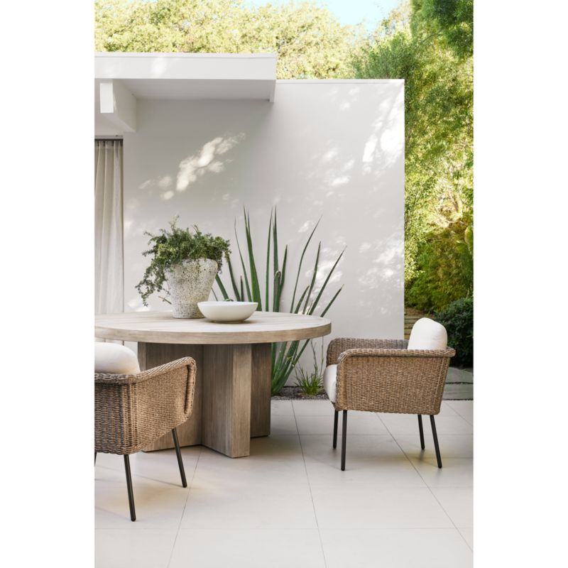 Mallorca 60" Round Wood Outdoor Dining Table - image 5 of 10