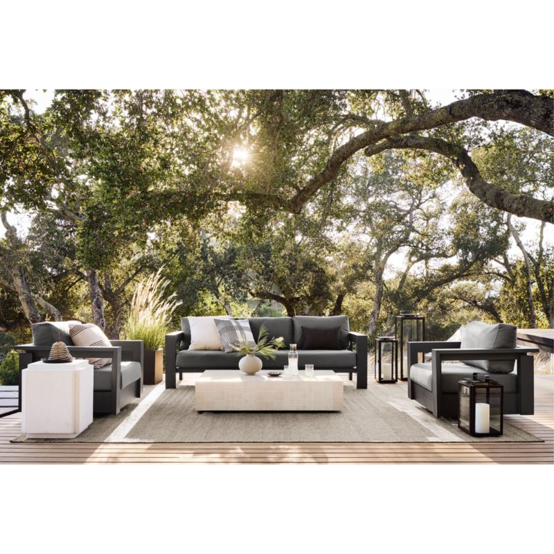 Walker 2-Piece Right Arm Chaise Metal Outdoor Sectional with Graphite Sunbrella ® Cushions. - image 3 of 8