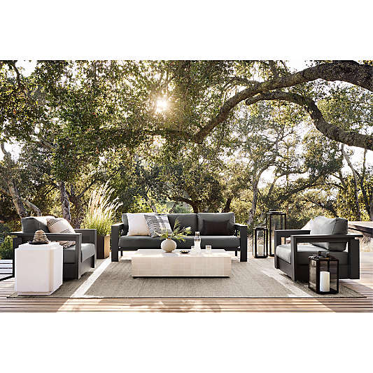 Walker Metal 5-Piece Outdoor Sectional Sofa with Canvas Charcoal Sunbrella ® Cushions