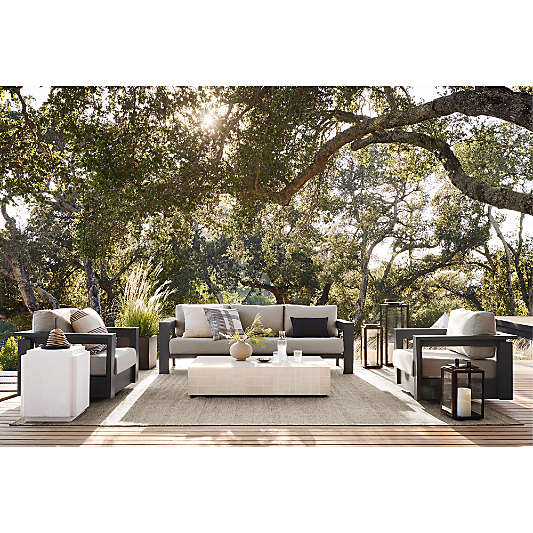 Puebla 16" Off-White Square Concrete Outdoor Side Table