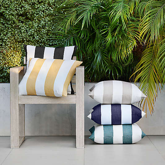 Sunbrella ® 20"x20" Green Cozumel Cabana Stripe Outdoor Throw Pillow