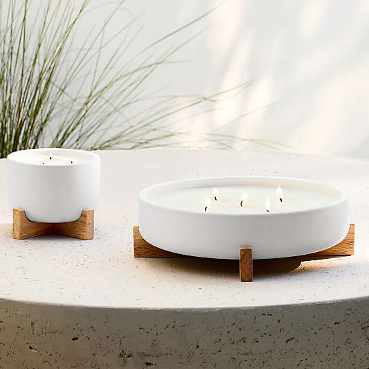 Wilmette 3-Wick Citronella Candle with Wooden Stand