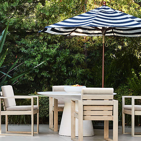 Nayarit 54" White Indoor/Outdoor Concrete Round Pedestal Dining Table