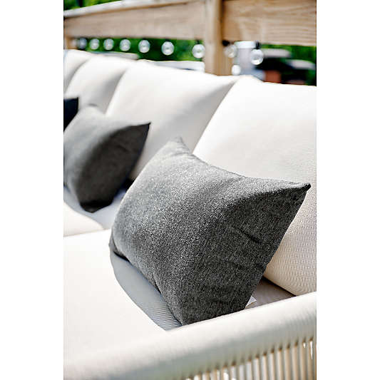 Sunbrella ® Charcoal Outdoor Lumbar Pillow
