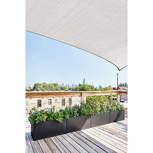Walker  38" x 19.75" Rectangular Black Planter