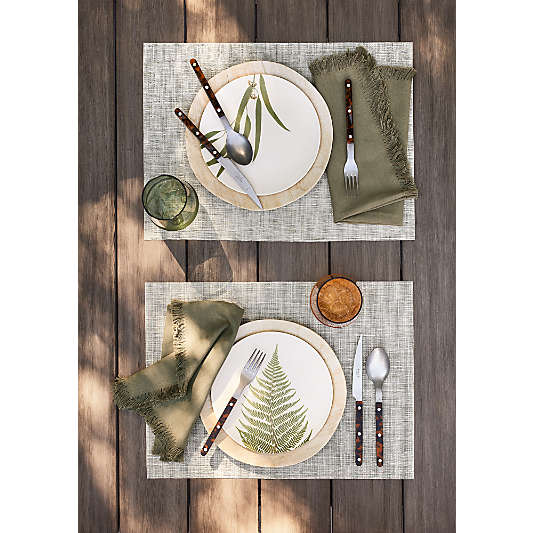 Craft Sage Green Organic Cotton Fringe Napkins, Set of 4