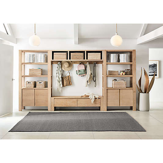 Terra Natural White Oak Wood 5-Piece Entryway Set with Bench