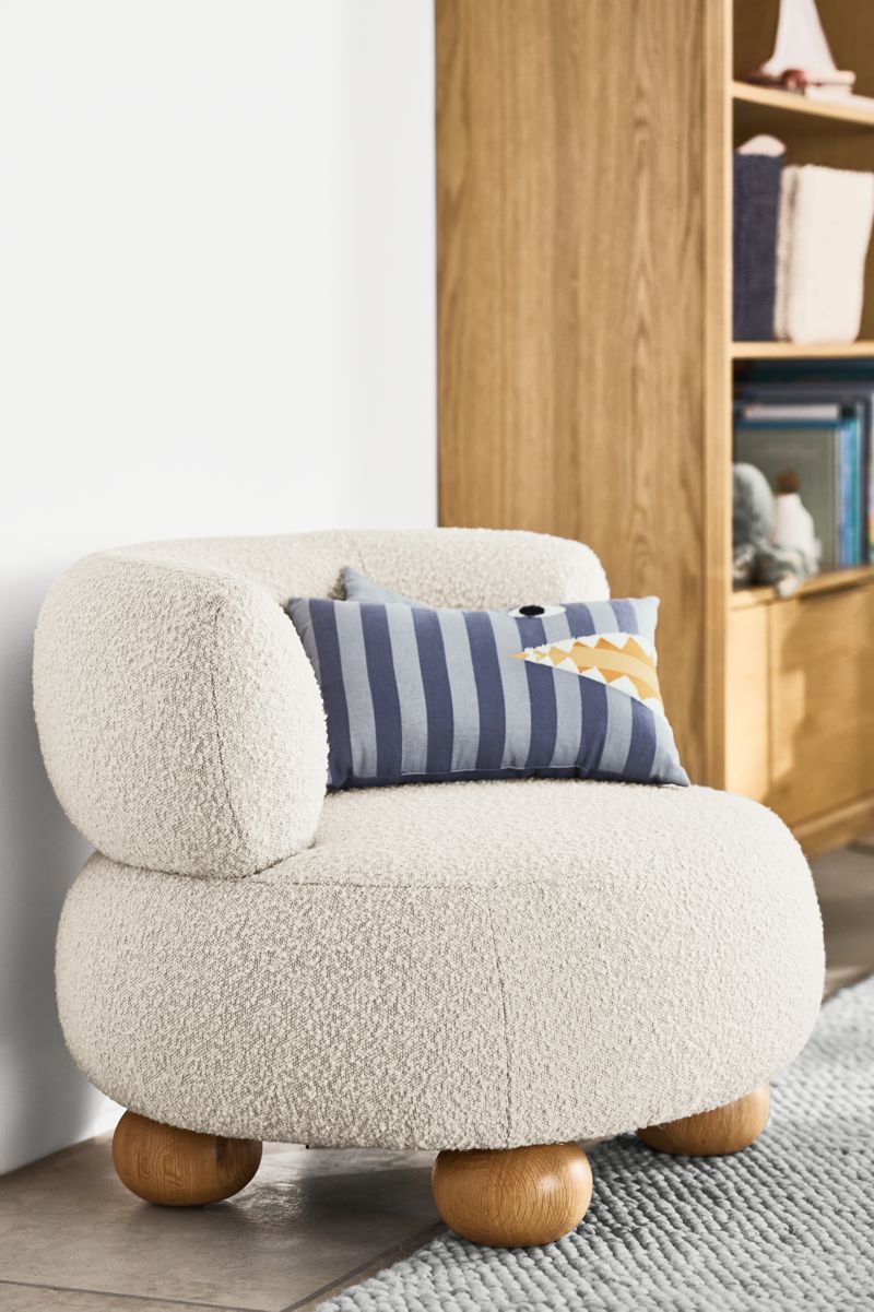 Oki Ivory Boucle Kids Lounge Chair - image 3 of 15