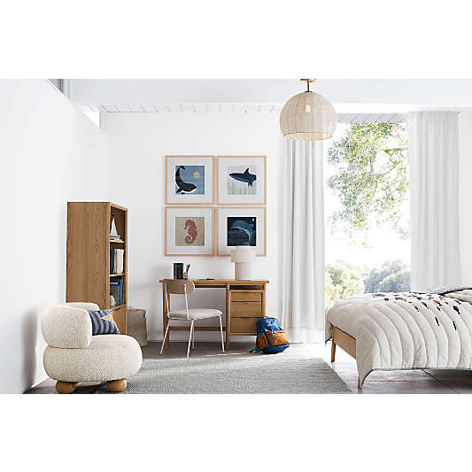 Ivory Woven Rope 19" Kids Flush Mount Ceiling Light