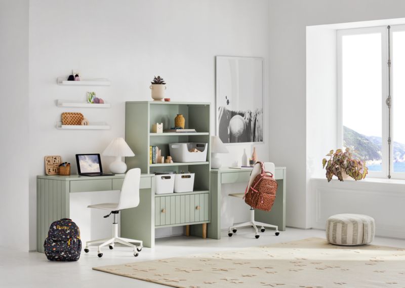 Finn Sage Green Wood 2-Drawer Kids Desk | Crate & Kids Canada