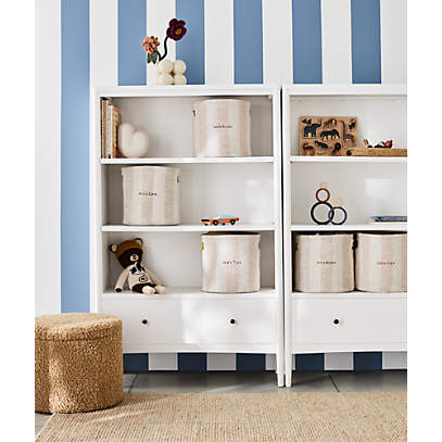 Hampshire Tall White Wood 3 Shelf Kids Bookcase with Drawer