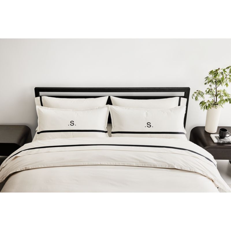 Favorite Organic Cotton Percale Tuxedo Stripe Ink Black Standard Pillowcases, Set of 2 - image 2 of 5