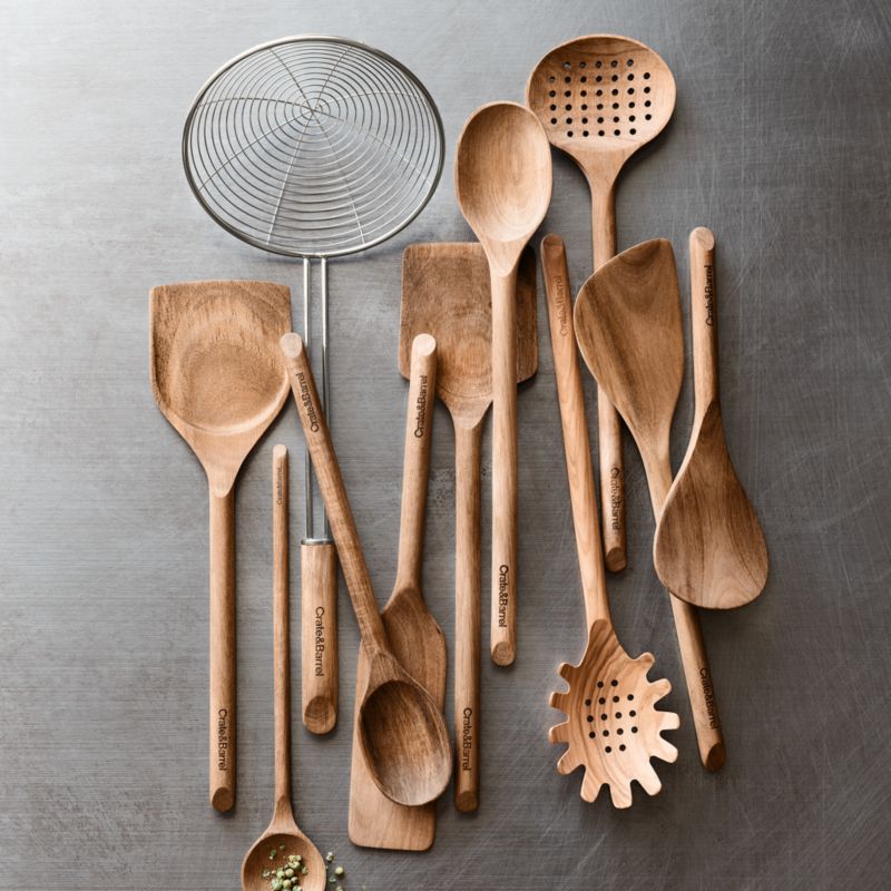 Crate & Barrel Acacia Utensils, Set of 5 - image 4 of 8