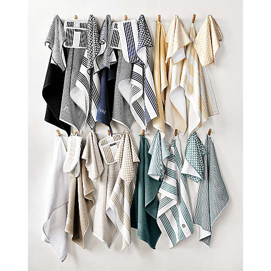 Textured Terry Indigo Organic Cotton Kitchen Towels, Set of 2