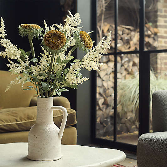 Villa White Jug Ceramic Vase 17"