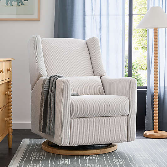 Babyletto Kiwi Striped Grey Nursery Glider Recliner Chair