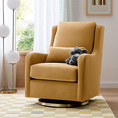 Milo Tan Nursery Swivel Glider Chair