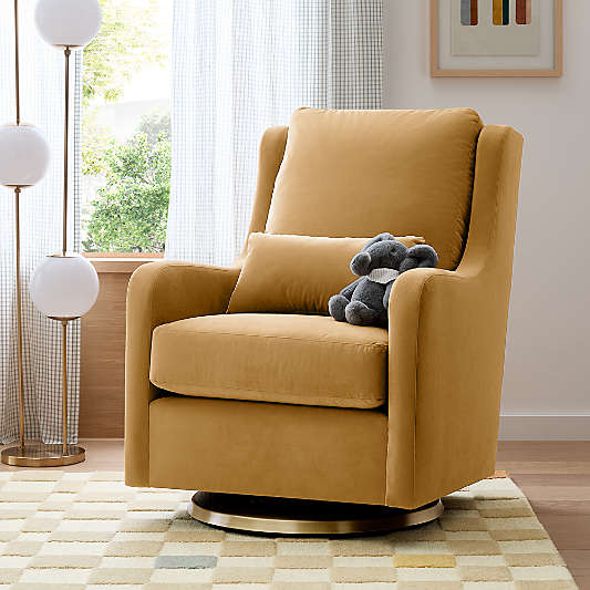 Milo Tan Nursery Swivel Glider Chair
