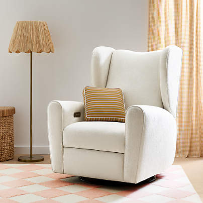 Seesaw Cream Electronic Swivel Glider Power Recliner Nursery Chair